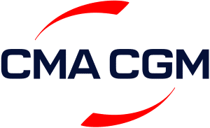 Logo de CMA CGM, société de transport maritime.