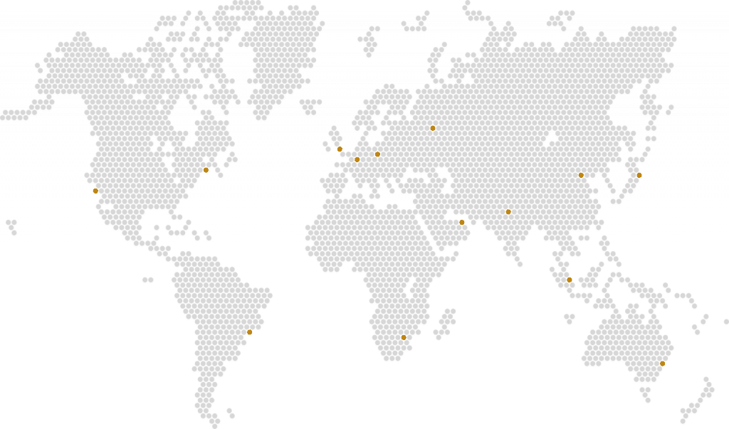 Une carte du monde pixélisée sur fond noir.